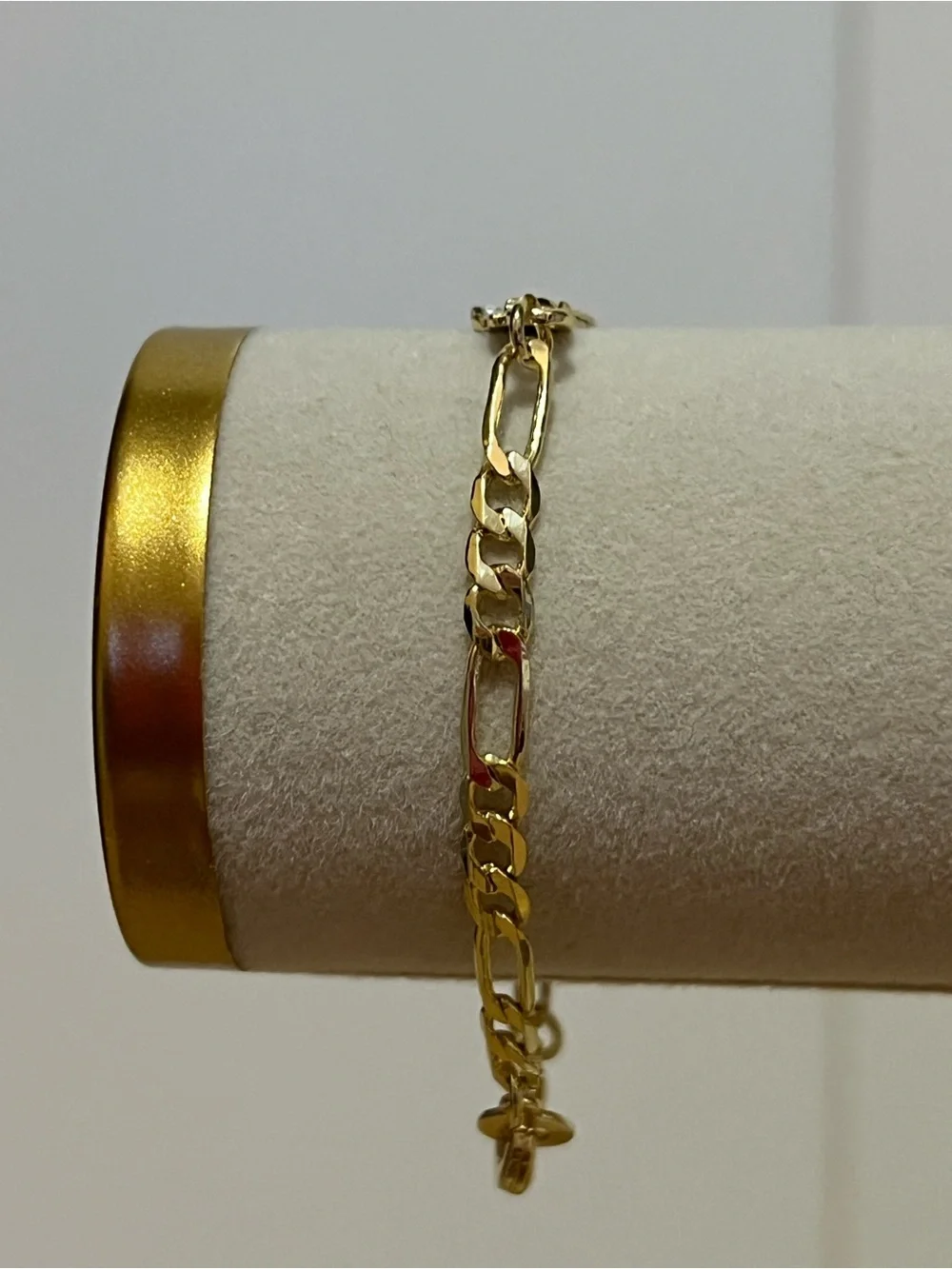 Gold-Tone Saint Charm Bracelet with Green Enamel
